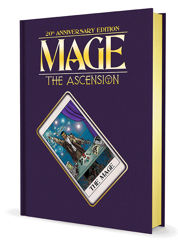 Deluxe Mage: The Ascension Kickstarter:  Proposed Ultra-Deluxe Q-Edition M20 cover mock-up. Not approved or a photograph, but a working visual target that will be tweaked as necessary.  (Image: The Onyx Path)