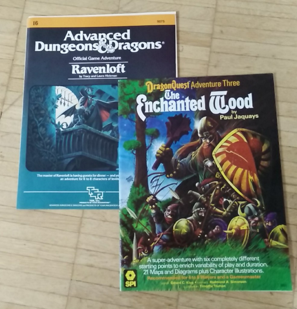Dragonquest: The Enchanted Wood and AD&D: I6 - Ravenloft (Image: obskures.de Covers: SPI, TSR)